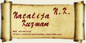 Natalija Kuzman vizit kartica
